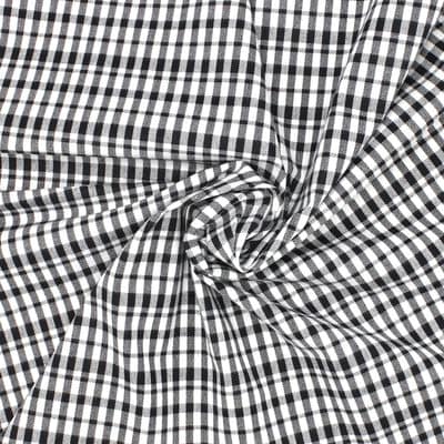 Extensible checkered fabric - white and black 