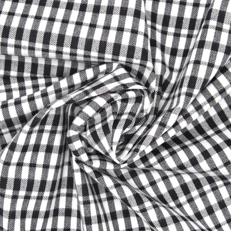 Extensible checkered fabric - white and black 