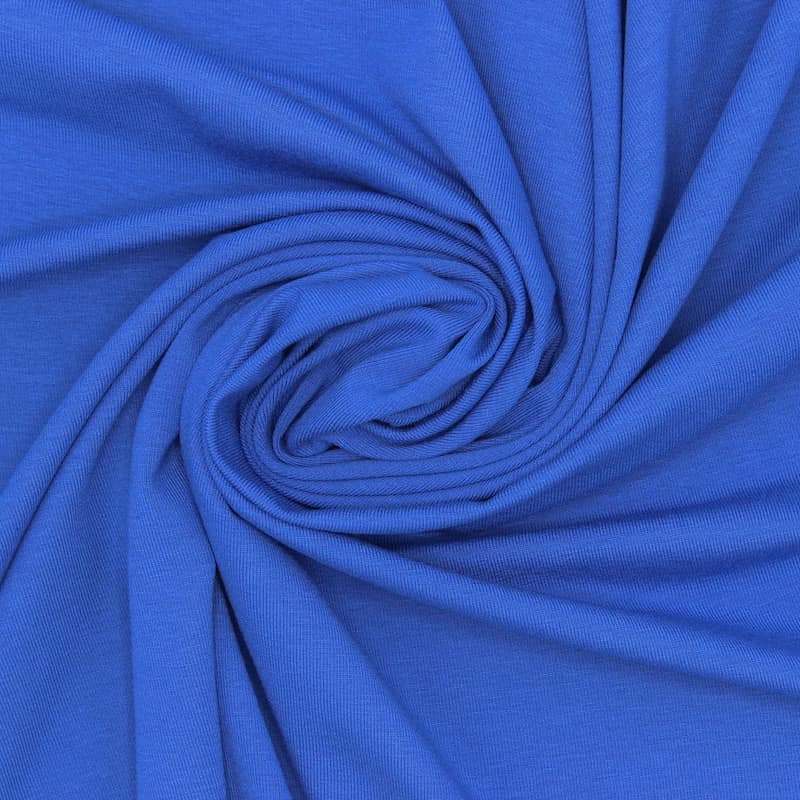 Tissu jersey uni - bleu