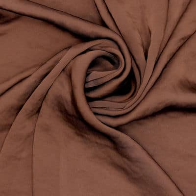 Polyester satijn stof - bruin 