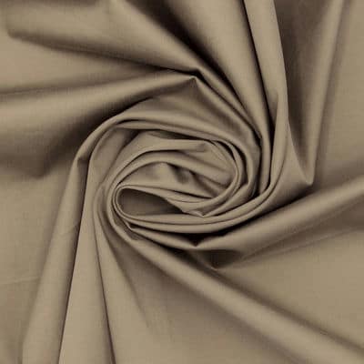 Tissu satin coton extensible - beige