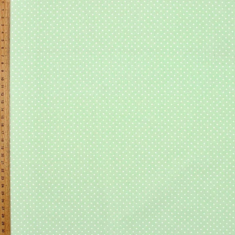 Coated cotton with dots - sea green background 