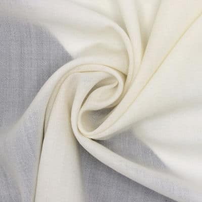 Fabric in wool and polyester - ecru 