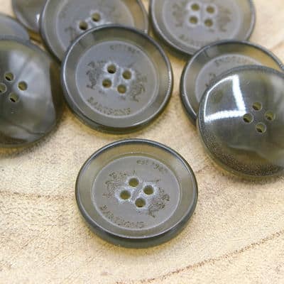 Round button with coat of arms - transparent taupe 