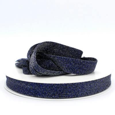 Bias binding with glitters - royal blue