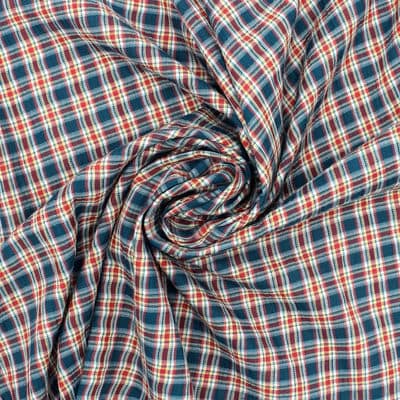 Checkered cotton with embossed effect - multicolor