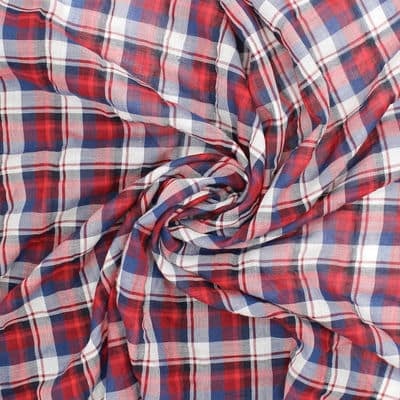 Checkered cotton veil - blue, red and white 