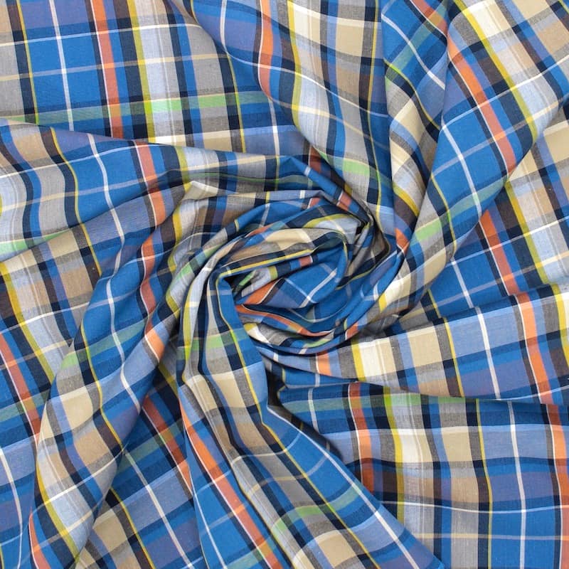 Checkered fabric 100% cotton - multicolored