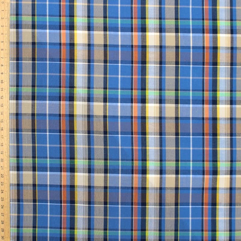 Checkered fabric 100% cotton - multicolored