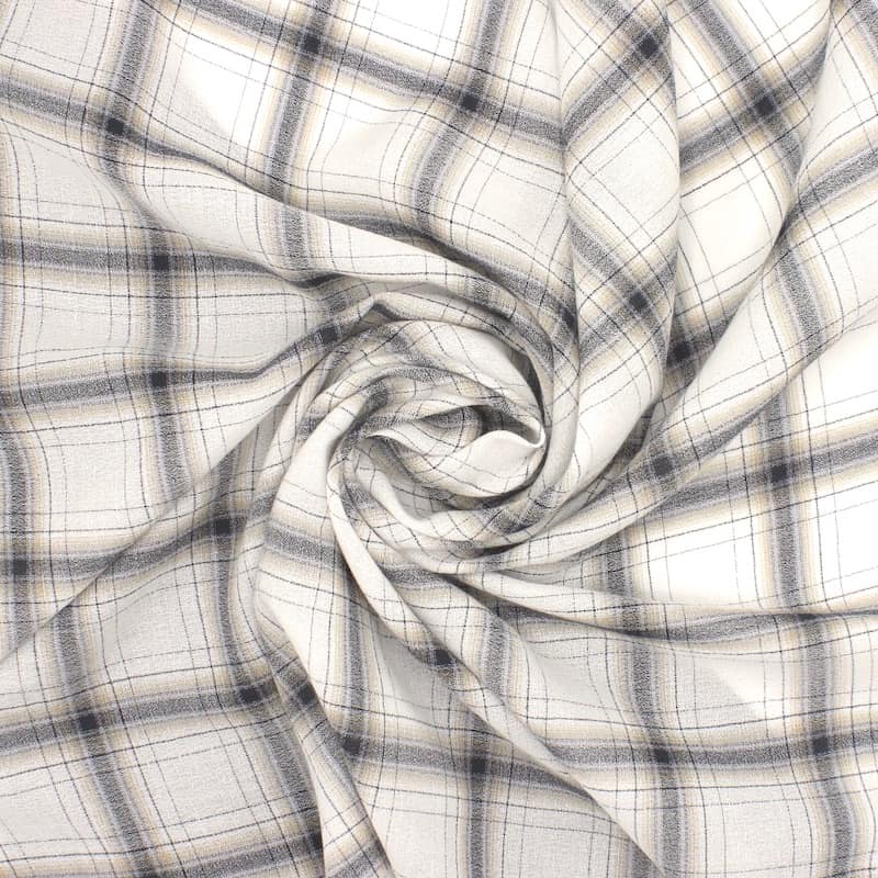 Tissu coton carreaux - blanc