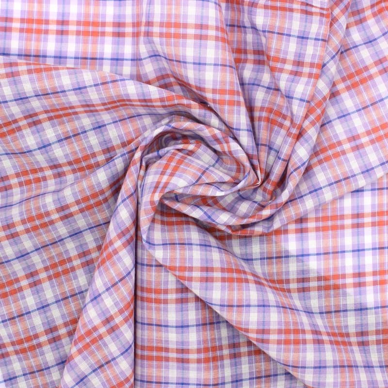 Checkered cotton - pink and purple 