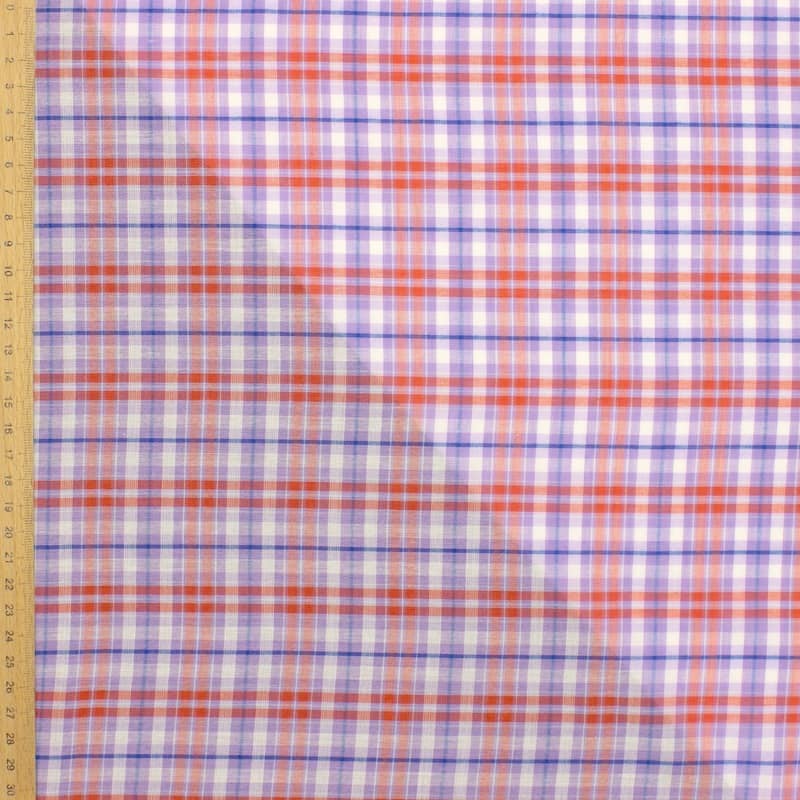 Checkered cotton - pink and purple 
