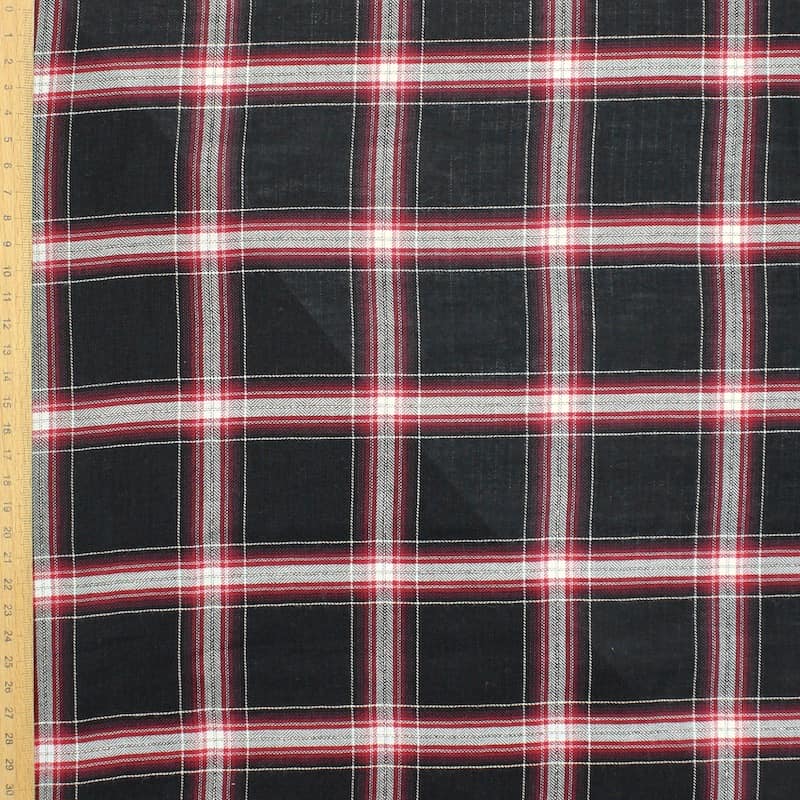 Checkered cotton with lurex thread - black 