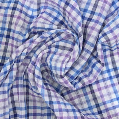 Checkered cotton - blue and purple