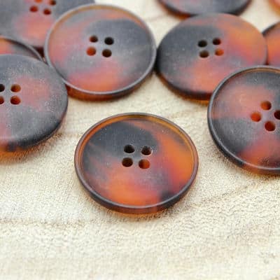 Marbled round button - rust-colored
