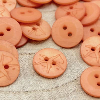 Round resin button - salmon pink 