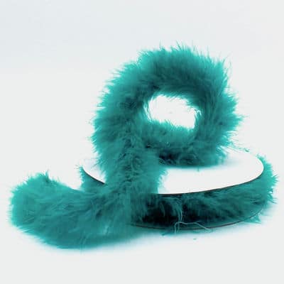 Braid trim marabout feather - turquoise