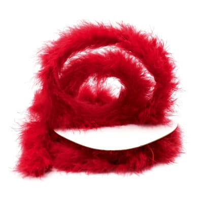 Braid trim marabout feather - red