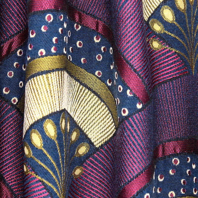 Tissu polyester et coton graphique - multicolore
