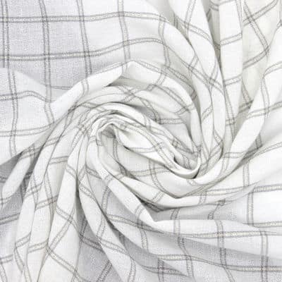 Checkered fabric resembling crêpe - white
