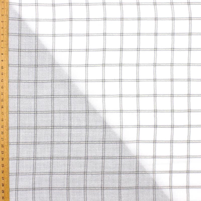 Checkered fabric resembling crêpe - white