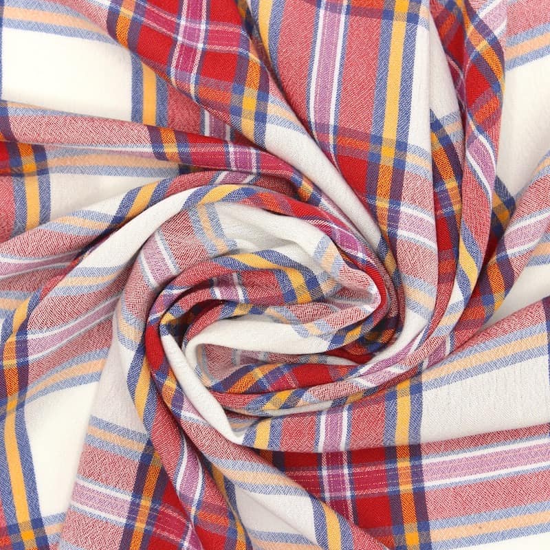 Checkered viscose fabric - multicolor