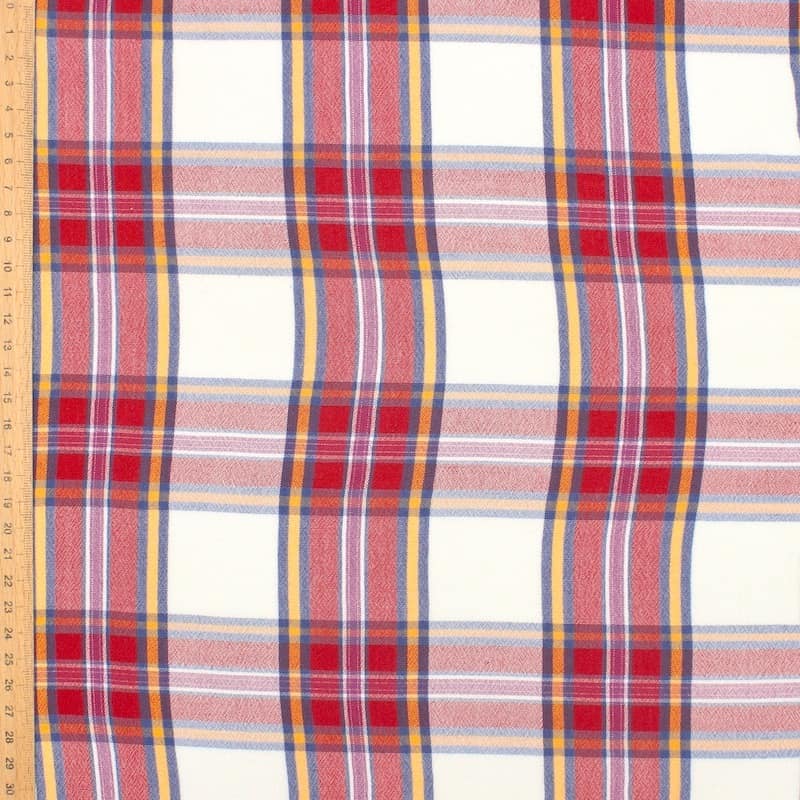 Checkered viscose fabric - multicolor