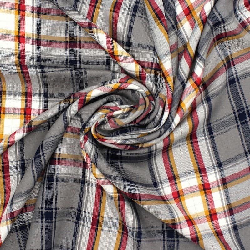 Checkered viscose fabric - multicolor 