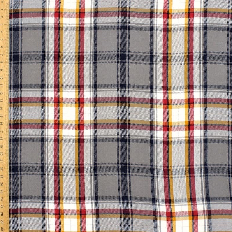 Checkered viscose fabric - multicolor 