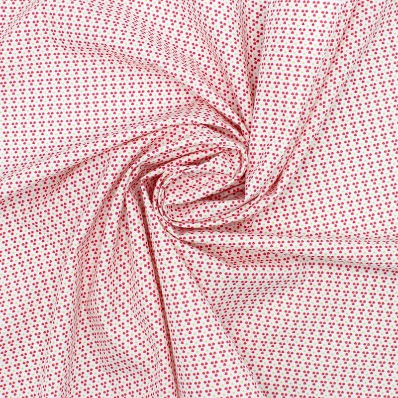 Tissu 100%coton petit motifs rouge