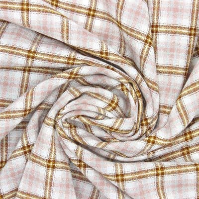 Checkered crêpe fabric - beige 