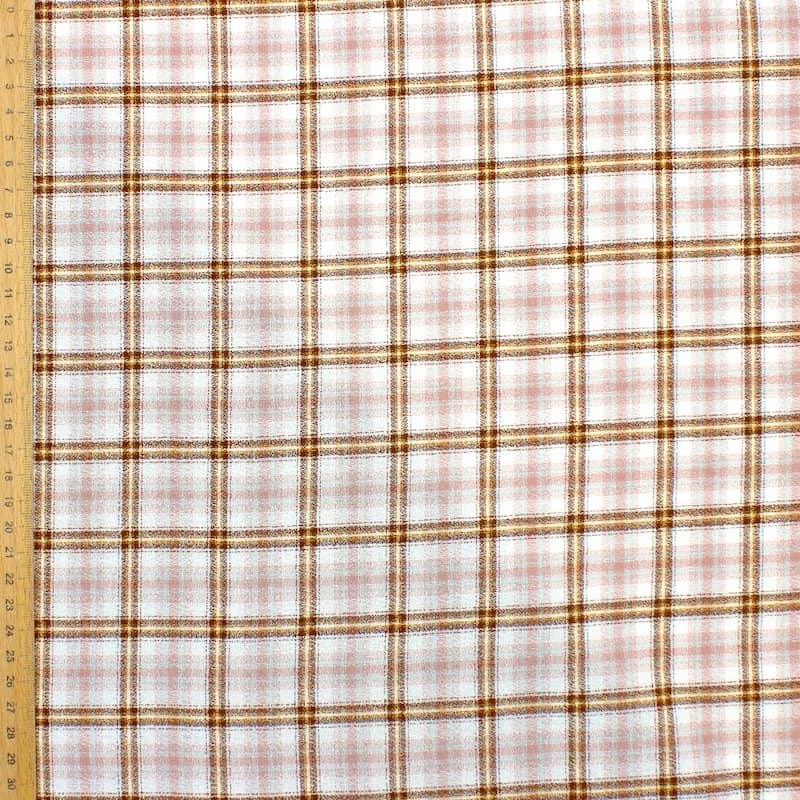 Checkered crêpe fabric - beige 