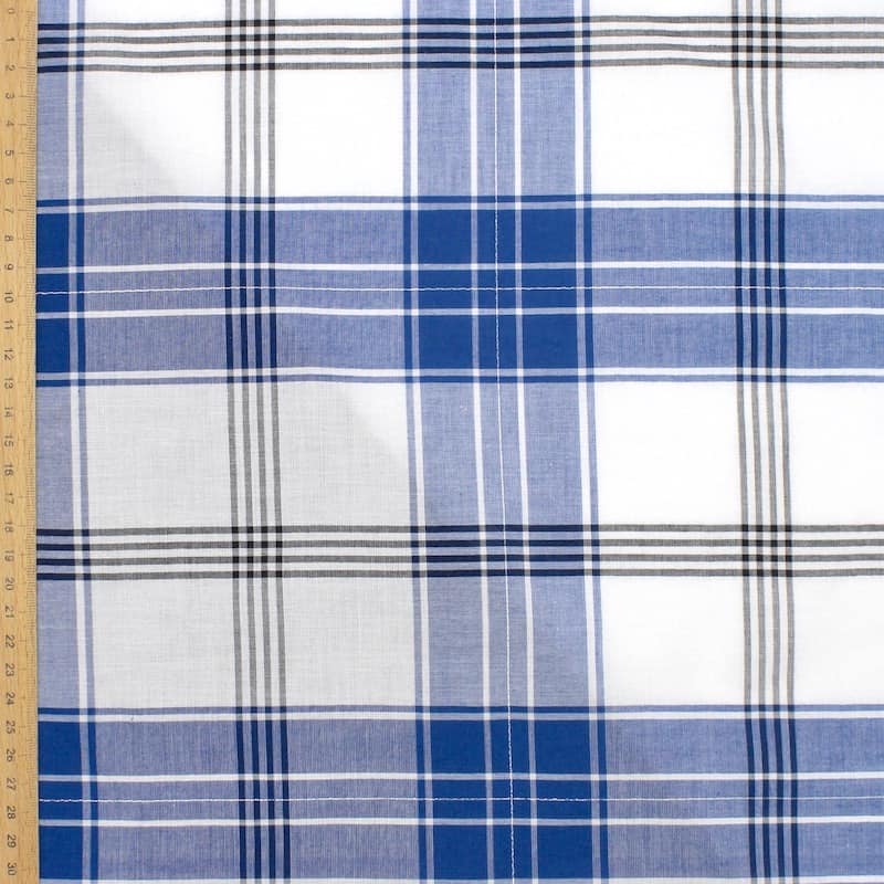 Checkered cotton - blue and white
