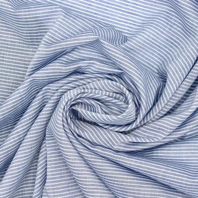 Striped cotton veil - blue and white 
