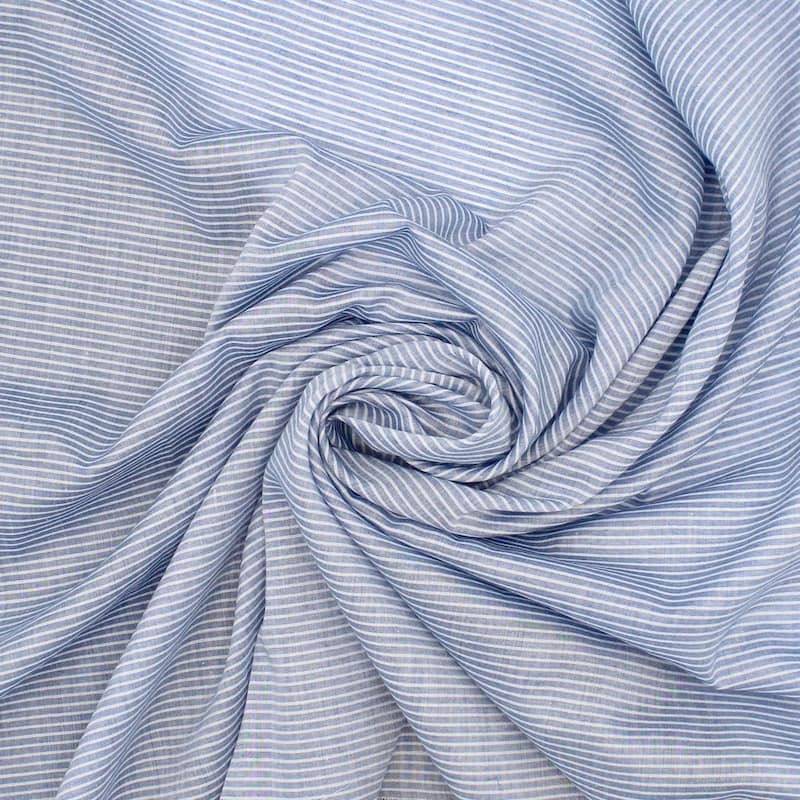Striped cotton veil - blue and white 