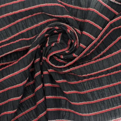 Striped cotton veil - black 
