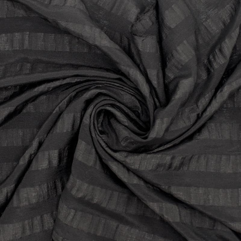 Striped veil fabric - black 