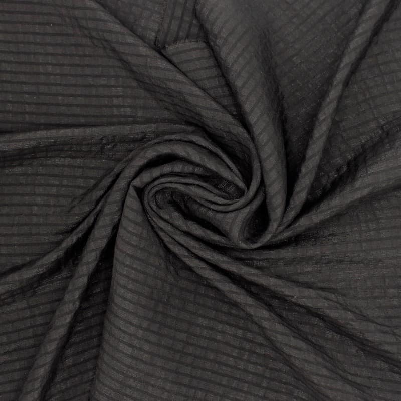 Striped veil fabric - black