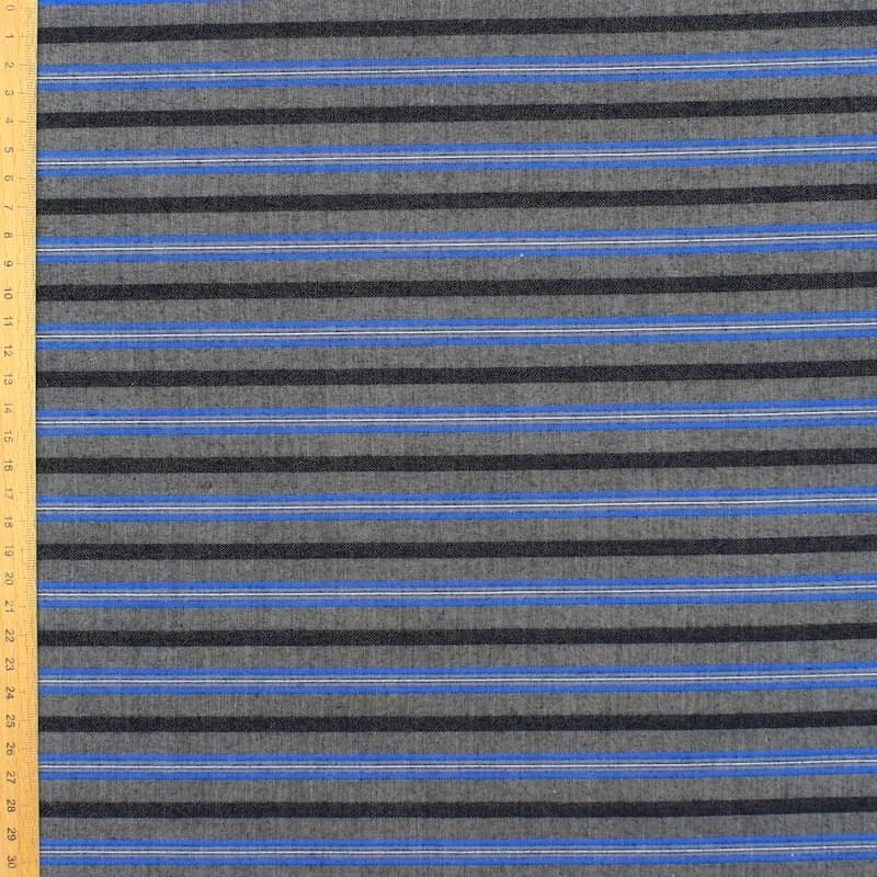Striped cotton jacquard - grey 