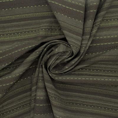 Tissu coton polyester rayures - vert