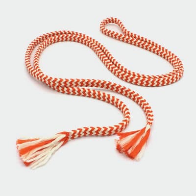 cordon tressé bicolore -orange et blanc