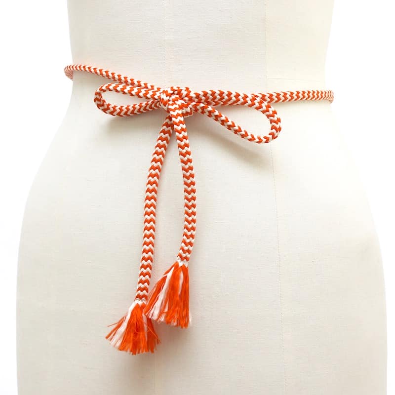 Bicolored braided cord - orange and white