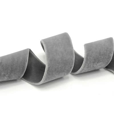 Double-sided velvet ribbon - grey