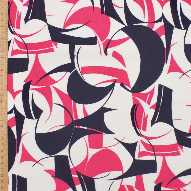 Jerseystof met grafische print - kleurrijk 