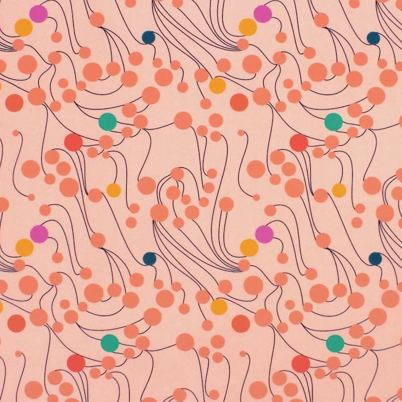 Bauhaus cotton poplin fabric - salmon-colored
