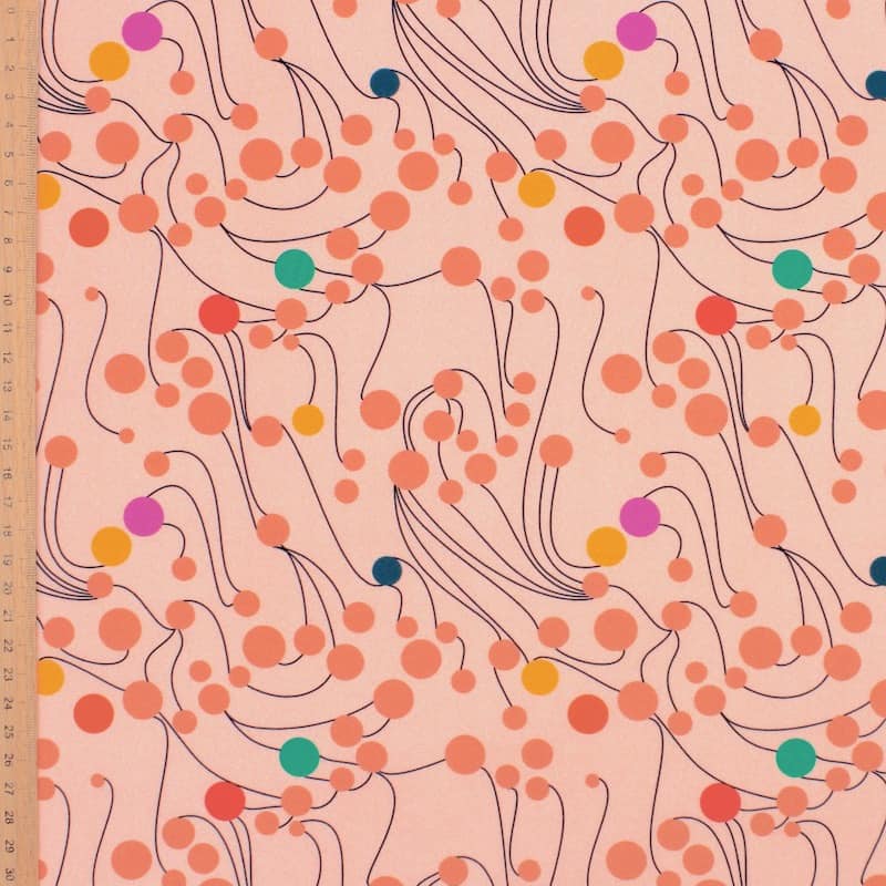 Bauhaus cotton poplin fabric - salmon-colored