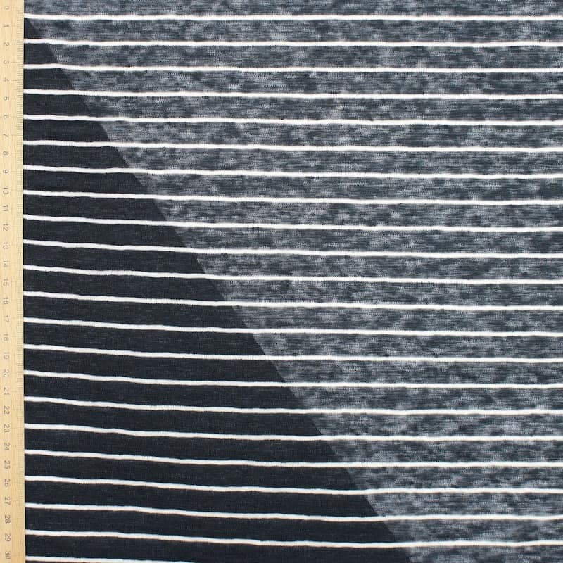 Striped knit fabric - black 