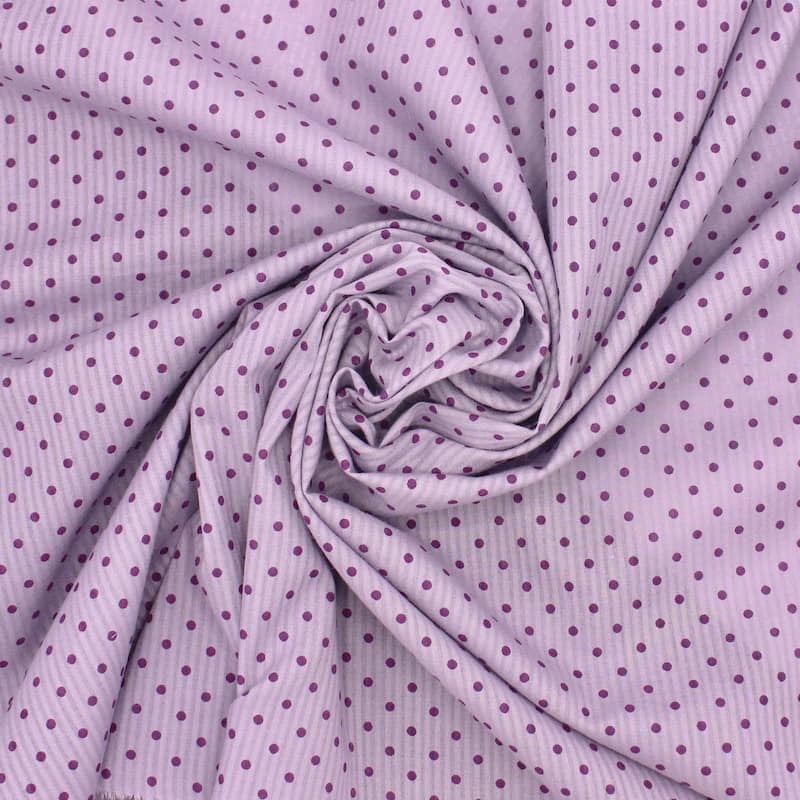 Tissu 100% coton pois - violet