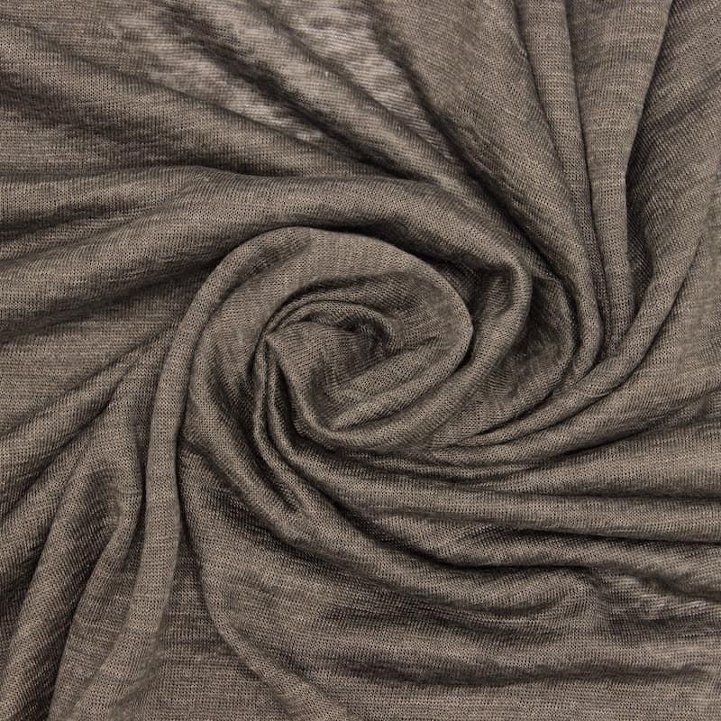 Jersey fabric 100% linen - brown