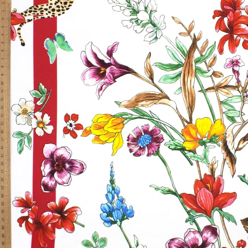 Paneel in polyester met bloemen - kleurrijk